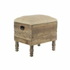 Olivia & May Rustic Cushioned Stool with Drawer Beige - Olivia & May 12 Olivia & May Rustic Cushioned Stool with Drawer Beige - Olivia & May -Ottomans Official Shop unnamed file 2621