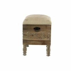 Olivia & May Rustic Cushioned Stool with Drawer Beige - Olivia & May 13 Olivia & May Rustic Cushioned Stool with Drawer Beige - Olivia & May -Ottomans Official Shop unnamed file 2622
