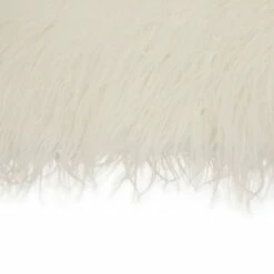 Oversized Faux Fur Acrylic Bench White - Glitzhome