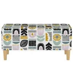 Storage Bench Helsinki Block Lavender - Skyline Furniture