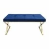 Rectangle X Legs Velveteen Bench Blue/Gold - Sagebrook Home -Ottomans Official Shop unnamed file 2683