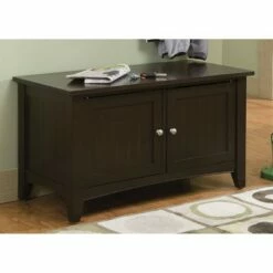 Shaker Cottage Storage Cabinet Bench Chocolate - Alaterre Furniture