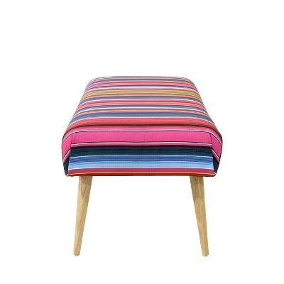 Bench with Cone Legs in Serape Stripe Bright - Skyline Furniture 4 Bench with Cone Legs in Serape Stripe Bright - Skyline Furniture - Image 2