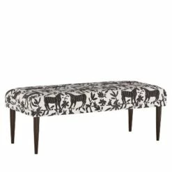 Bench in Pinata Tuxedo Black/White - Skyline Furniture