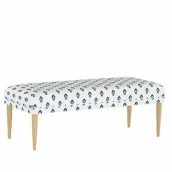 Fullerton Bench Elizabeth Floral Navy - Skyline Furniture