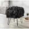Miranda Faux Fur Stool - Buylateral Black -Ottomans Official Shop unnamed file 291