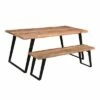 50" Sheesham Wood Live Edge Bench Brown/Black - Timbergirl