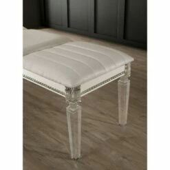 Cobblestone Acrylic Legs Bench Pearl White - HOMES: Inside + Out 5 Cobblestone Acrylic Legs Bench Pearl White - HOMES: Inside + Out -Ottomans Official Shop unnamed file 2931