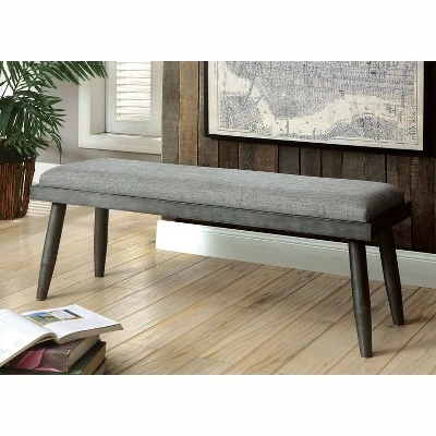Keltner Padded Seat Bench Gray - miBasics 3 Keltner Padded Seat Bench Gray - miBasics