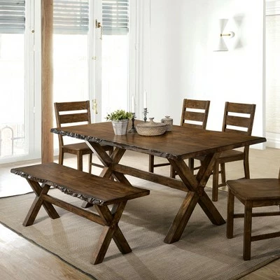 54" Kelley Wood Dining Bench Walnut - HOMES: Inside + Out 4 54" Kelley Wood Dining Bench Walnut - HOMES: Inside + Out - Image 2