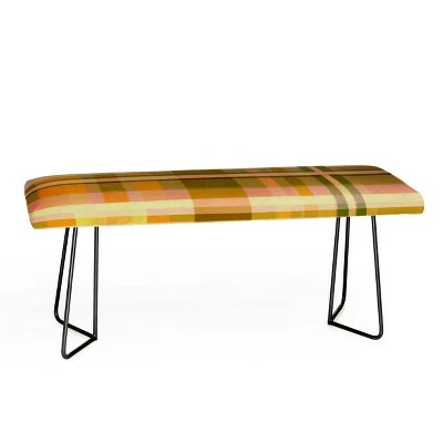 Alisa Galitsyna Colorful Plaid Bench - Deny Designs Green/black 4 Alisa Galitsyna Colorful Plaid Bench - Deny Designs Green/black - Image 2