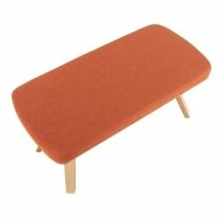 42" Folia Bench Polyester/Wood Natural/Orange - LumiSource -Ottomans Official Shop unnamed file 3024