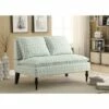Dual Pillow Back Bench Soft Blue/Cream - HomeFare -Ottomans Official Shop unnamed file 3027
