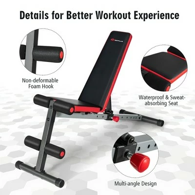 Costway Multi-function Weight Bench W/Adjustable Backrest Home Gym Exercise Equipment 4 Costway Multi-function Weight Bench W/Adjustable Backrest Home Gym Exercise Equipment - Image 2
