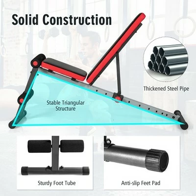 Costway Multi-function Weight Bench W/Adjustable Backrest Home Gym Exercise Equipment 6 Costway Multi-function Weight Bench W/Adjustable Backrest Home Gym Exercise Equipment - Image 4