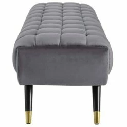 Adept Upholstered Velvet Bench Gray - Modway