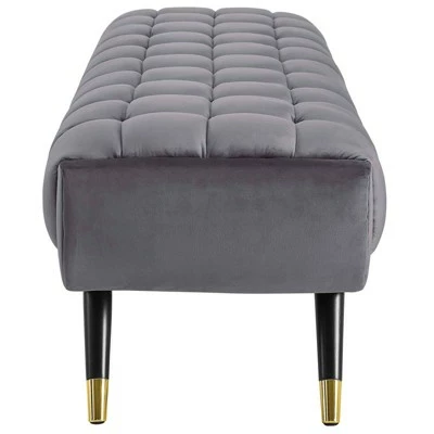 Adept Upholstered Velvet Bench Gray - Modway 3 Adept Upholstered Velvet Bench Gray - Modway