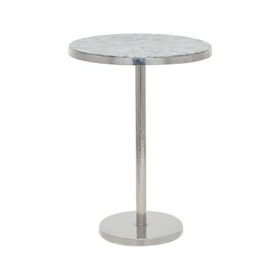 Contemporary Aluminum Accent Table - Olivia & May Silver 6 Contemporary Aluminum Accent Table - Olivia & May Silver - Image 4
