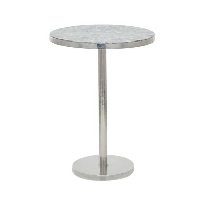 Contemporary Aluminum Accent Table - Olivia & May Silver 7 Contemporary Aluminum Accent Table - Olivia & May Silver - Image 5