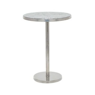Contemporary Aluminum Accent Table - Olivia & May Silver 10 Contemporary Aluminum Accent Table - Olivia & May Silver - Image 8