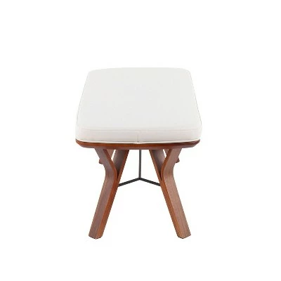 42" Folia Bench Polyester/Wood Walnut/Cream - LumiSource 3 42" Folia Bench Polyester/Wood Walnut/Cream - LumiSource