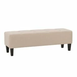 Rosewell Button Tufted Fabric Accent Bench - CorLiving Cream -Ottomans Official Shop unnamed file 3187