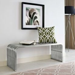 Pipe Stainless Steel Bench - Modway