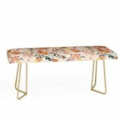 Ninola Design Summer Moroccan Floral Bench - Deny Designs Pink/black -Ottomans Official Shop unnamed file 3220