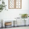 Olivia & May Farmhouse Long Wood Bench White - Olivia & May