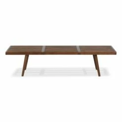 Poly & Bark Michel Industrial Bench Dark Walnut - Poly & Bark