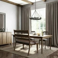 Slat Back Settee Brown - HomeFare