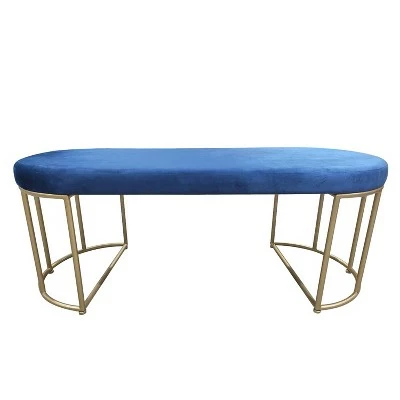 47" Velvet Upholstered Bench - Decor Therapy Black 6 47" Velvet Upholstered Bench - Decor Therapy Black - Image 5