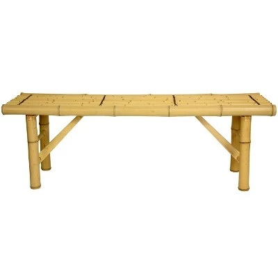 Japanese Bamboo Folding Bench - Oriental Furniture Bark 4 Japanese Bamboo Folding Bench - Oriental Furniture Bark - Image 2
