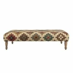 Patterned Upholstered Bench Beige - HomeFare -Ottomans Official Shop unnamed file 3340