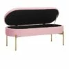 48" Chloe Storage Bench Velvet/Metal Gold/Blush Pink - LumiSource -Ottomans Official Shop unnamed file 3371