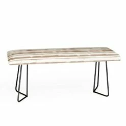 Jacqueline Maldonado Watercolor Striped Bench - Deny Designs Brown/gold -Ottomans Official Shop unnamed file 3385