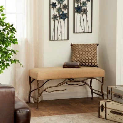 Olivia & May Farmhouse Wood Rectangle Bench Brown - Olivia & May 4 Olivia & May Farmhouse Wood Rectangle Bench Brown - Olivia & May - Image 2