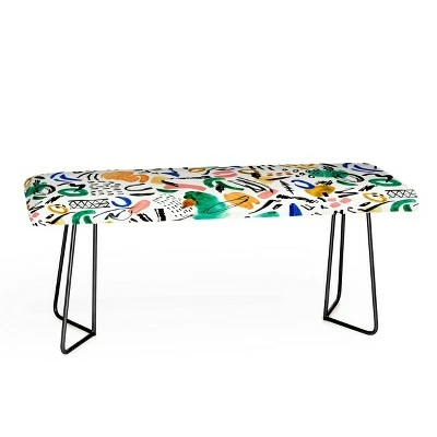 Marta Barragan Camarasa Brushstrokes Art Bench - Deny Designs Gold 4 Marta Barragan Camarasa Brushstrokes Art Bench - Deny Designs Gold - Image 2