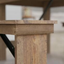 Merrick Lane Antique Solid Pine Folding Farmhouse Style Bench -Ottomans Official Shop unnamed file 3405