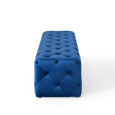 72" Amour Tufted Button Entryway Performance Velvet Bench - Modway Ivory 4 72" Amour Tufted Button Entryway Performance Velvet Bench - Modway Ivory - Image 2