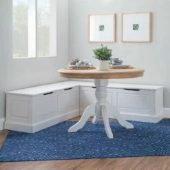 Tobin Backless Corner Breakfast Nook - Linon White