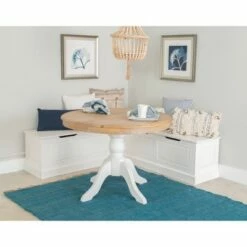 Tobin Backless Corner Breakfast Nook - Linon White -Ottomans Official Shop unnamed file 3467