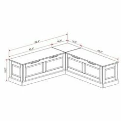 Tobin Backless Corner Breakfast Nook - Linon White -Ottomans Official Shop unnamed file 3468