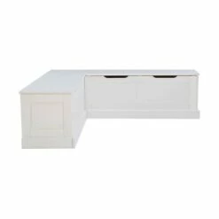 Tobin Backless Corner Breakfast Nook - Linon White -Ottomans Official Shop unnamed file 3471