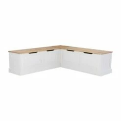 Tobin Backless Corner Breakfast Nook - Linon White -Ottomans Official Shop unnamed file 3473