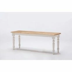 Farmhouse Dining Bench Wood/White/Natural - Boraam
