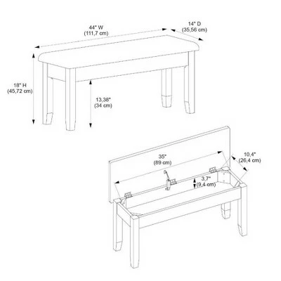 Emma Storage Bench - Powell Company White 15 Emma Storage Bench - Powell Company White - Image 13