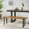 Pisgah Handcrafted Modern Industrial Mango Wood Dining Bench Country Brown/Black - Christopher Knight Home