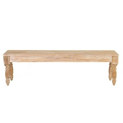 Yeats Teak Bench Beige - East At Main 5 Yeats Teak Bench Beige - East At Main - Image 3