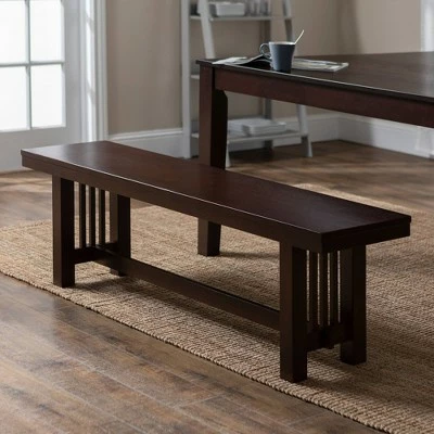 60" Cappuccino Wood Kitchen Dining Bench - Saracina Home 3 60" Cappuccino Wood Kitchen Dining Bench - Saracina Home